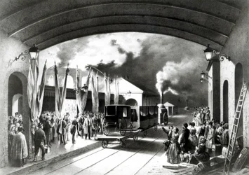 King Louis-Philippe of France departing from New Cross station, Deptford, 1844